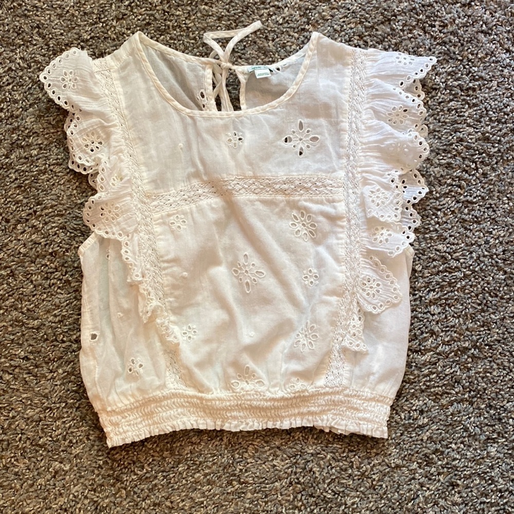 Aerie eyelet cropped blouse
